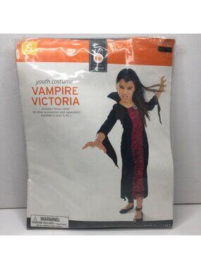 Vampire Victoria Black Costume Halloween Party Dress Youth Size Small S Child